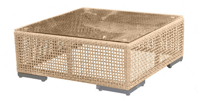 Panama Jack Austin Coffee Table with Glass, UV & Weather Resistant
