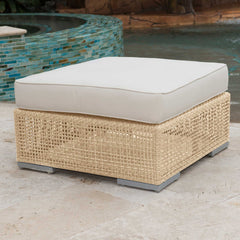 Panama Jack Austin Outdoor Ottoman with Extruded Aluminum Frame