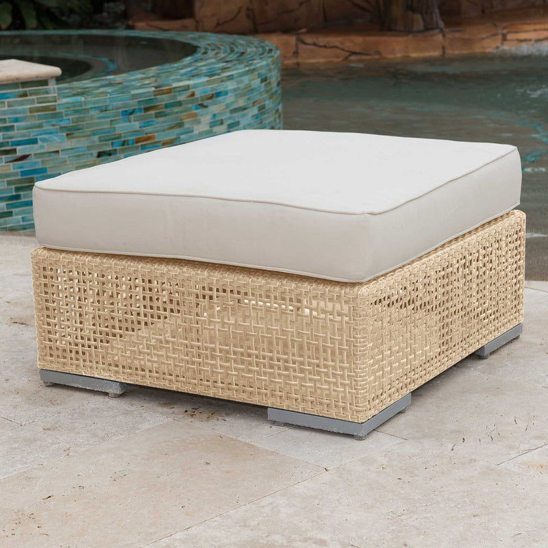 Panama Jack Austin Outdoor Ottoman with Extruded Aluminum Frame