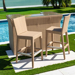 Panama Jack Austin 3-Piece Bar Set with Tempered Glass Top