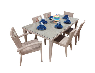 Panama Jack Austin 7-Piece Rectangular Dining Set - Aluminum Frame