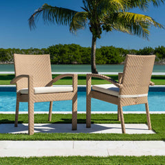 Panama Jack Austin Dining Armchairs Set of 2, Aluminum Frame
