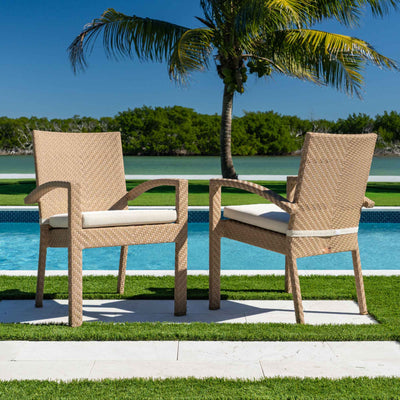 Panama Jack Austin Dining Armchairs Set of 2, Aluminum Frame