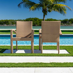 Panama Jack Austin Dining Armchairs, Anodized Aluminum Frame (2)