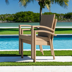 Panama Jack Austin Dining Armchairs Set of 2, Aluminum Frame