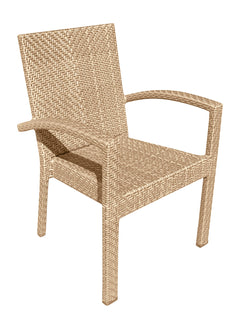 Panama Jack Austin Dining Armchairs, Anodized Aluminum Frame (2)