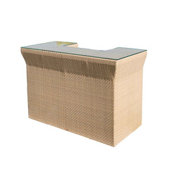 Panama Jack Austin Bar with Glass Outdoor Bar, Aluminum Frame