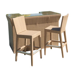 Panama Jack Austin Bar with Glass Outdoor Bar, Aluminum Frame