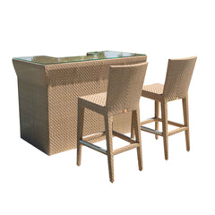 Panama Jack Austin Bar with Glass Outdoor Bar, Aluminum Frame