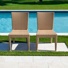 Panama Jack Austin Dining Side Chairs Set of 2 Anodized Aluminum