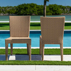 Panama Jack Austin Dining Side Chairs Set of 2 Anodized Aluminum