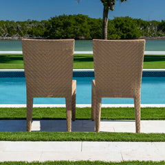 Panama Jack Austin Dining Side Chairs Set of 2 Anodized Aluminum