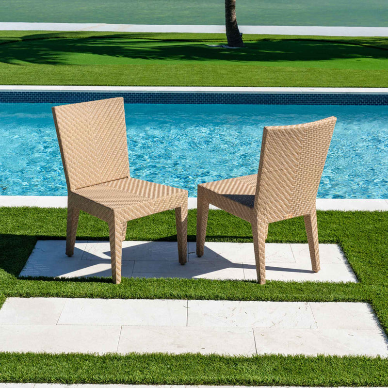 Panama Jack Austin Dining Side Chairs Set of 2 Anodized Aluminum