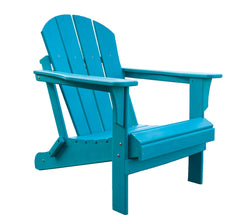 Panama Jack Poly-Resin Folding Teal Adirondack Chair, Weather-Resistant