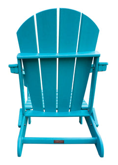 Panama Jack Poly-Resin Folding Teal Adirondack Chair, Weather-Resistant