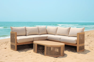Panama Jack Cabo 3-Piece Sectional Seating Set, Acacia Accents