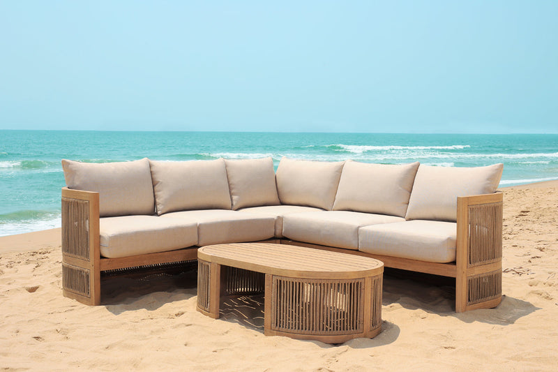 Panama Jack Cabo 3-Piece Sectional Seating Set, Acacia Accents