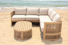 Panama Jack Cabo 3-Piece Sectional Seating Set, Acacia Accents