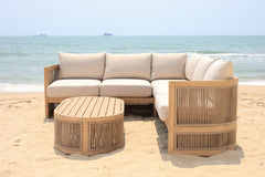 Panama Jack Cabo 3-Piece Sectional Seating Set, Acacia Accents