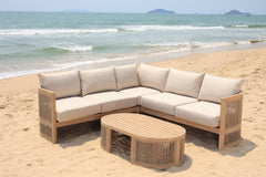 Panama Jack Cabo 3-Piece Sectional Seating Set, Acacia Accents