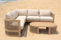 Panama Jack Cabo 3-Piece Sectional Seating Set, Acacia Accents