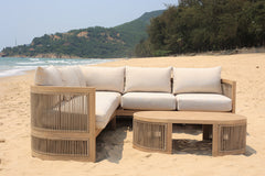 Panama Jack Cabo 3-Piece Sectional Seating Set, Acacia Accents