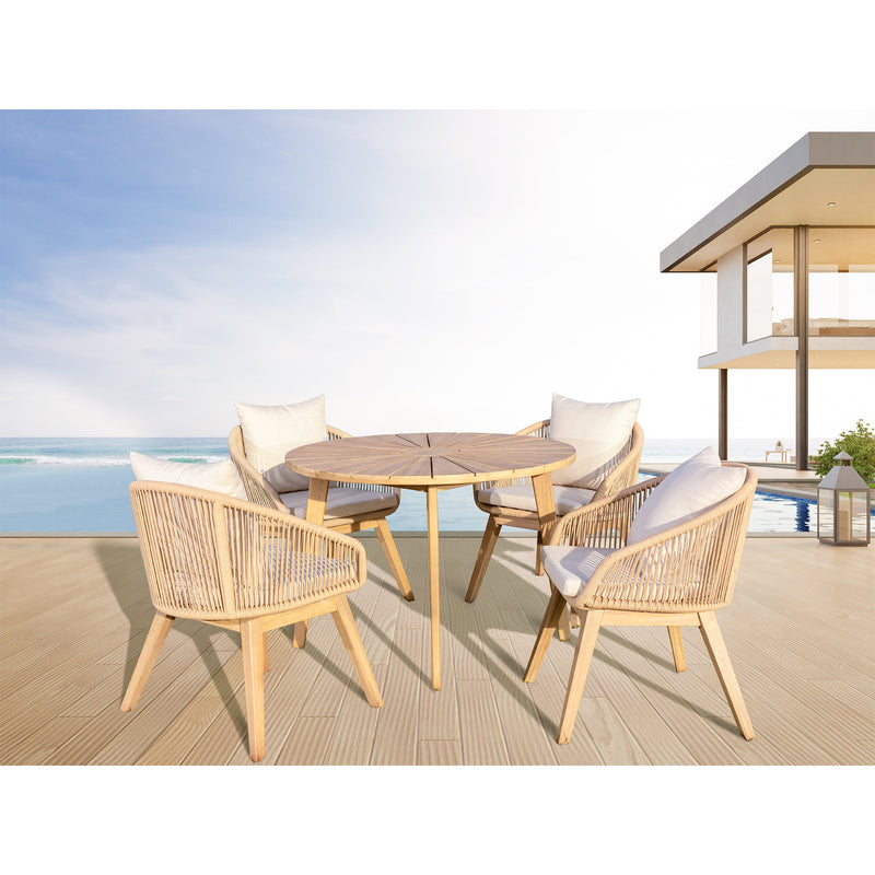 Panama Jack 5-Piece Cabo Dining Set, Acacia Wood Outdoor