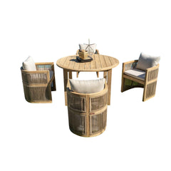 Panama Jack Cabo 5-Piece Barrel Dining Set — Acacia Wood