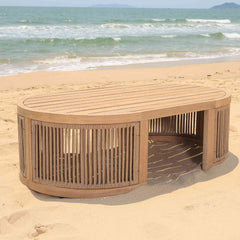 Panama Jack Cabo Coffee Table, Acacia Wood Top for Patio & Garden
