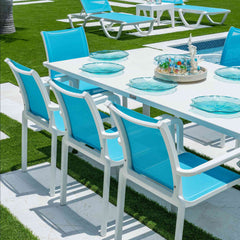 Panama Jack Abaco 9-Piece Dining Set, Tempered Glass Top