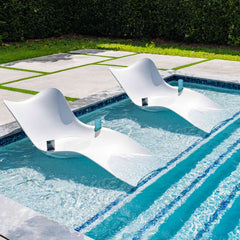 Panama Jack Wave In-Pool Chaise Lounger Set of 2, Built-In Drain