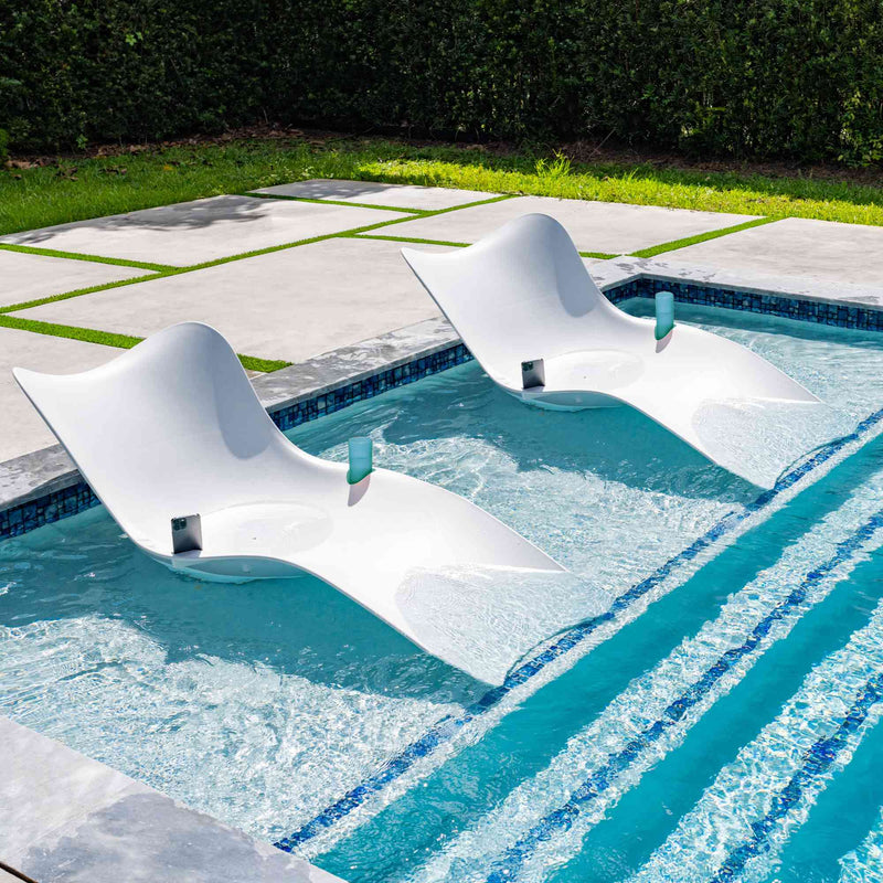 Panama Jack Wave In-Pool Chaise Lounger Set of 2, Built-In Drain