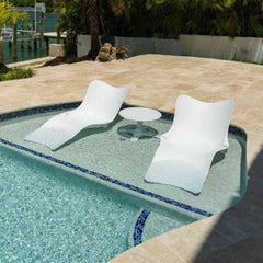 Panama Jack Wave In-Pool Chaise Set 2-Pack with End Table, Drain Hole
