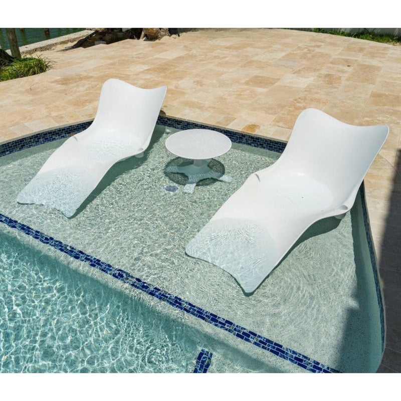 Panama Jack Wave In-Pool Chaise Set 2-Pack with End Table, Drain Hole