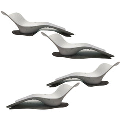 Panama Jack Wave In-Pool Chaise Lounge Set of 4 - Built-In Drain Hole