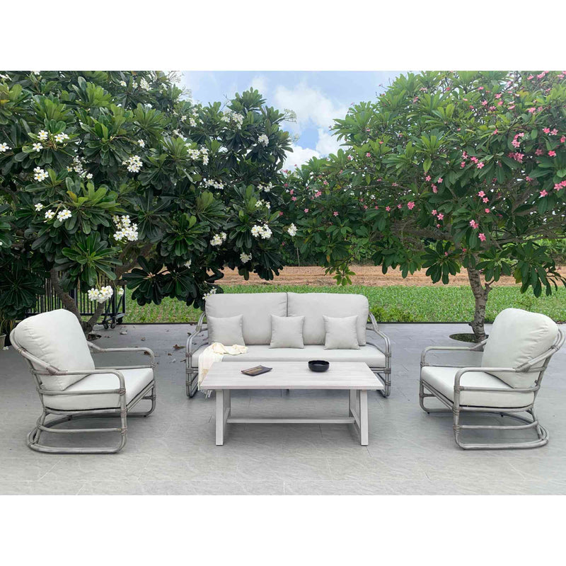 Panama Jack Dove 4-Piece Seating Set - Outdoor Aluminum Frame
