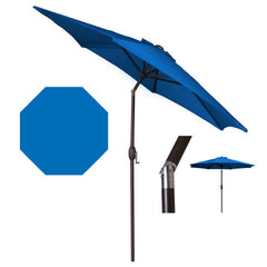 Panama Jack Blue 9 ft Aluminum Patio Umbrella Crank & Tilt