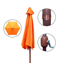 Panama Jack Orange 9 Ft Alum Patio Umbrella Crank & Tilt