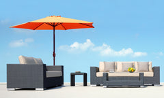 Panama Jack Orange 9 Ft Alum Patio Umbrella Crank & Tilt
