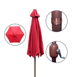 Panama Jack Red 9 ft Aluminum Patio Umbrella - Crank & Tilt