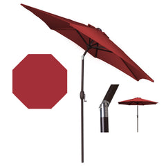 Panama Jack Red 9 ft Aluminum Patio Umbrella - Crank & Tilt