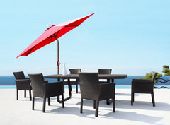 Panama Jack Red 9 ft Aluminum Patio Umbrella - Crank & Tilt