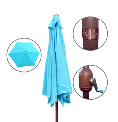 Panama Jack Teal 9 ft Patio Umbrella, Powder-Coated Aluminum Frame
