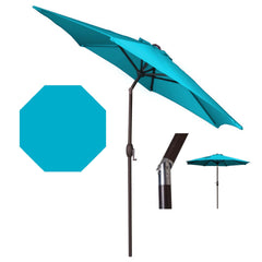 Panama Jack Teal 9 ft Patio Umbrella, Powder-Coated Aluminum Frame