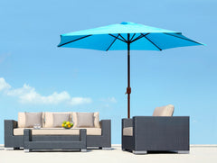 Panama Jack Teal 9 ft Patio Umbrella, Powder-Coated Aluminum Frame