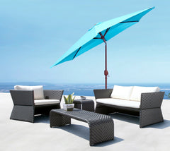 Panama Jack Teal 9 ft Patio Umbrella, Powder-Coated Aluminum Frame