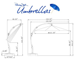 Panama Jack 11.5 Ft Cantilever Umbrella Sunbrella Fabric