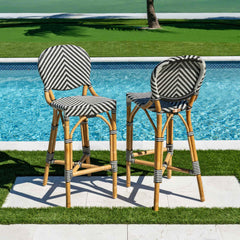 Panama Jack Nerea Bar Stools, Set of 2, Natural Rattan Frame