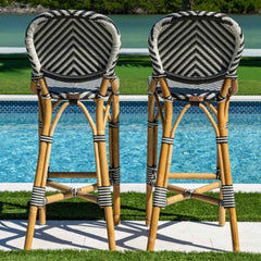Panama Jack Nerea Bar Stools, Set of 2, Natural Rattan Frame