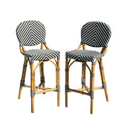 Panama Jack Nerea Bar Stools, Set of 2, Natural Rattan Frame